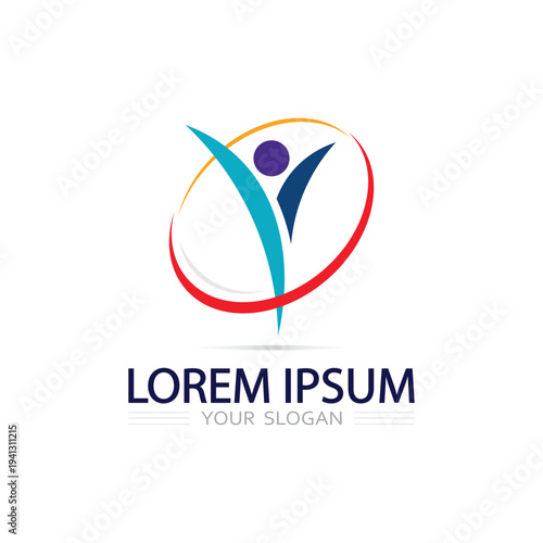 Modern human people logo icon vector design minimal abstract character symbol business branding