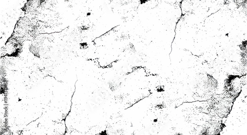 Cracked Grunge Texture Background - Abstract White and Black Surface