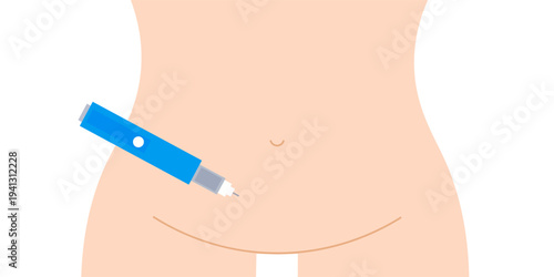 Semaglutide Injection Pen. Semaglutide therapy on diabetes management abstract concept. Weight Loss Concept. Semaglutide Injection. Weight Loss Medication Semaglutide Injection