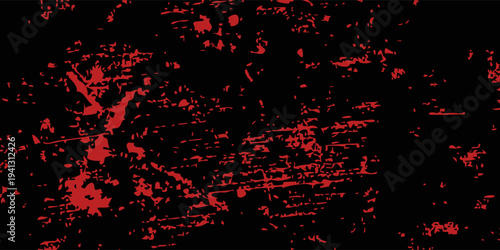 Distressed red grunge texture on a dark background, vector