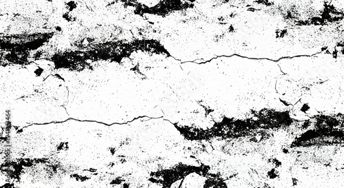 Cracked White Plaster Texture with Black Grunge Details