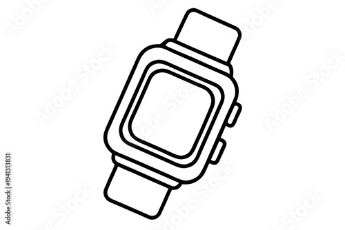 Smartwatch Vector Icon — Minimalist Outline for Wearable Tech & Fitness Apps
