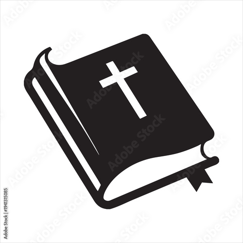 Bible book silhouette, Bible book icon vector illustration