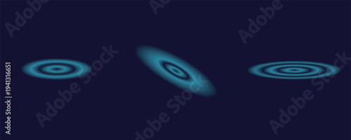 Sound wave. Signal concentric circle. Round light effect. Wifi range. Radio station signal. Water ripple with circle waves. A place or a painful point. Radar screen. Vector effect.