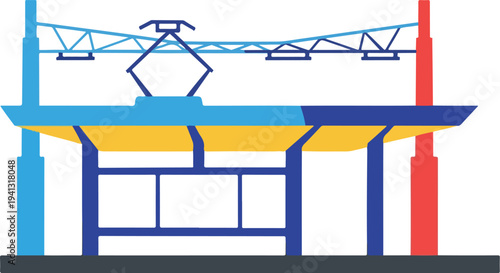 Electric substation or power distribution station vector illustration
