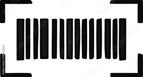 Barcode scanner symbol with distorted lines