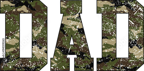 Camo Dad Camouflage Typography Military Father Design