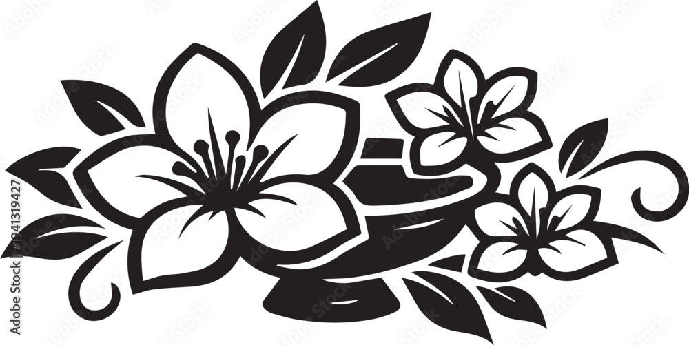 Fototapeta premium Flowers and vase vector illustration