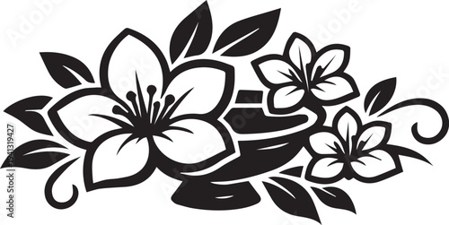 Flowers and vase vector illustration