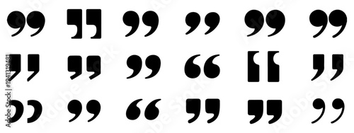 quotation marks vector icon set