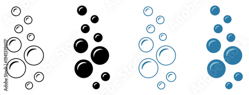 water bubble and droplet icon set