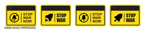 Stop war label sign icon vector illustration