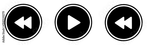 play pause rewind fast forward media icons