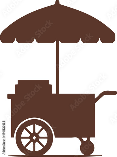 Street Food Cart Silhouette Icon