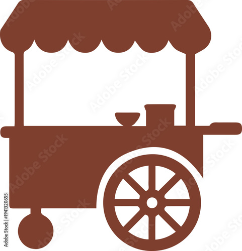 Street Food Cart Silhouette Icon