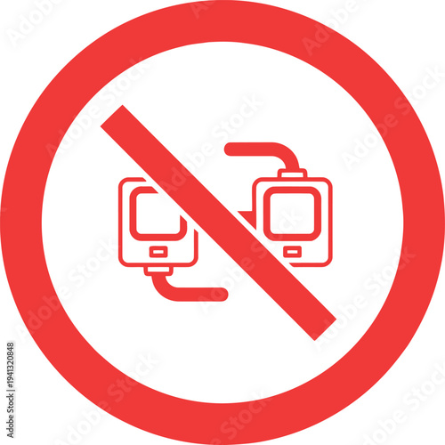 No Parallel Parking Sign Icon – Red Prohibition Symbol for Traffic and Road Safety