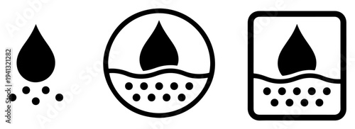 hydrated skin care icon symbol set