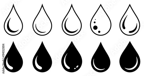 water drop icon raindrop splash vector set