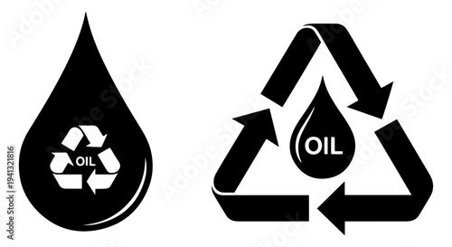 oil recycling drop icon collection vector