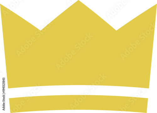 ゴールドの王冠アイコン｜黄色のクラウン・王様・勝者シンボルベクター