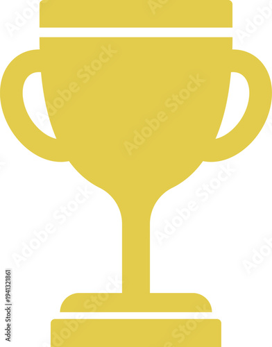 ゴールドのトロフィーアイコン｜黄色の優勝カップ・勝利アワードベクター