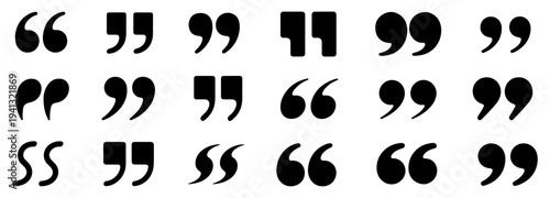 quotation mark double quote icon set vector