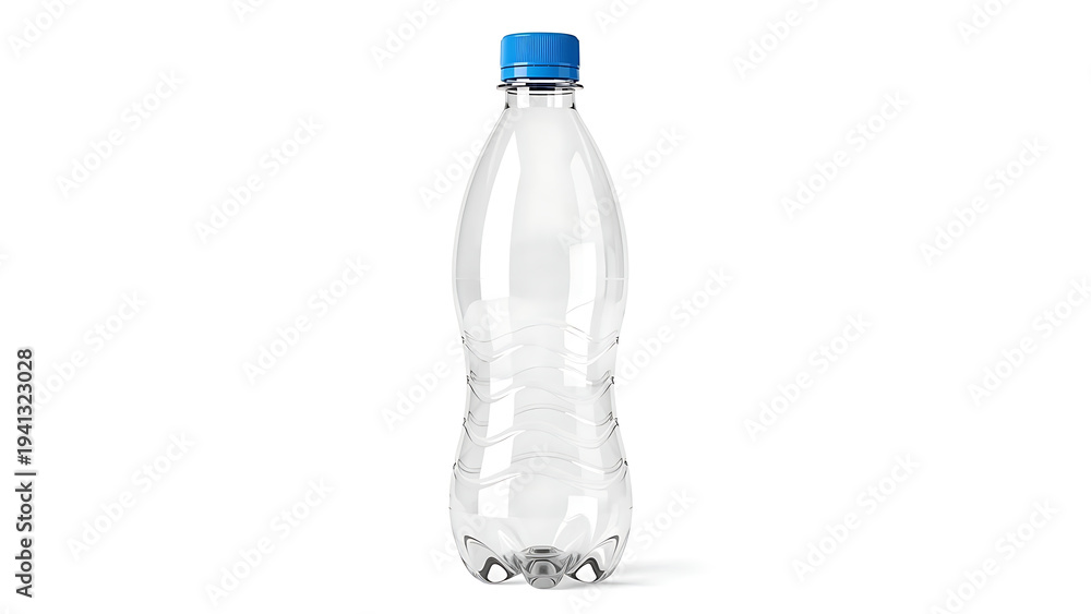 Fototapeta premium Clear plastic water bottle with blue cap image 1