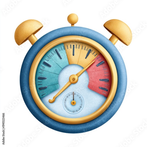 Colorful cartoon hygrometer watercolor clipart for weather themed designs on white background