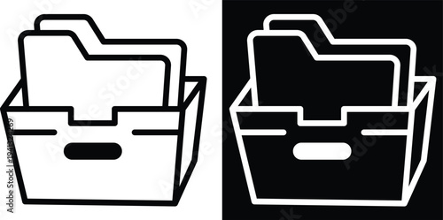 archive Two-tone version in black and white background