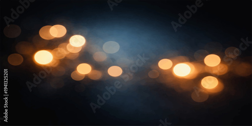 An abstract bokeh background of colorful city street lights creates a bright and festive atmosphere with defocused holiday motion blur