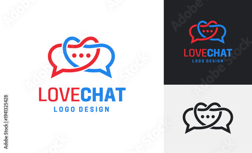 Dating talk love minimalist idea symbol logo design, Creative chat kindness connect digitally creative design 