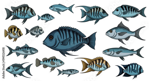 School of Colorful Tropical Fish.