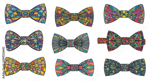 Colorful Abstract Pattern Bow Ties Collection