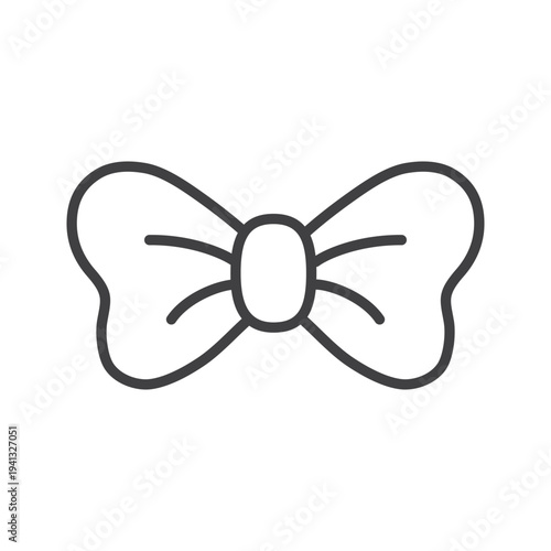 Outline bow tie icon concept isolated flat style design.
