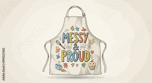 Vector illustration of messy proud apron