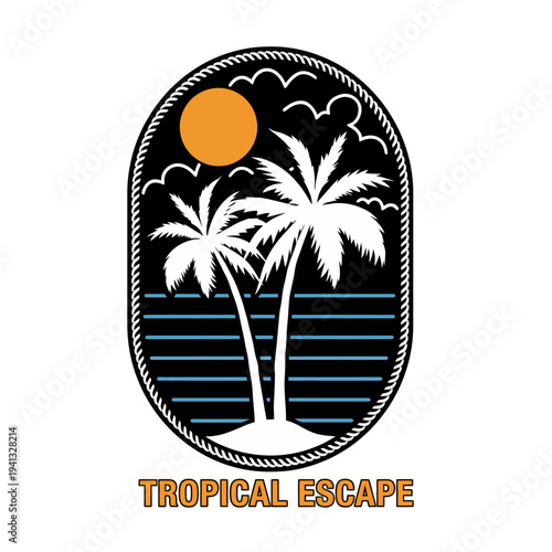 Featuring two palm trees on a serene beach at sunset, this image captures the essence of tropical escapes and paradise, perfect for dreaming of summer vacations by the sea.