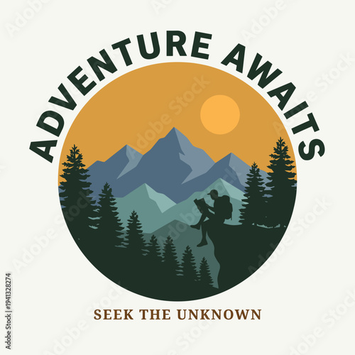 A serene and inspiring depiction of a hiker on a rocky ledge overlooking majestic mountains, illustrating adventure, exploration, and the beauty found in nature's wonders.