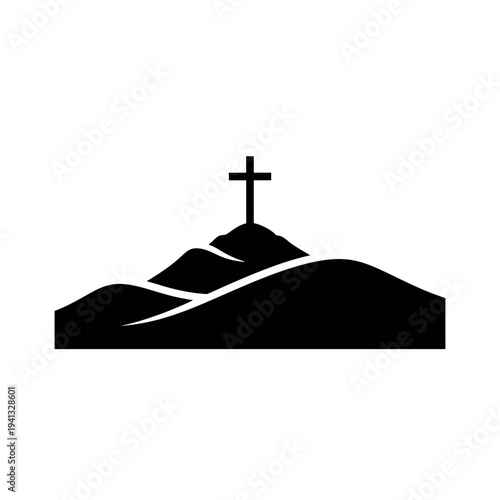 Calvary Hill with Cross Silhouette.