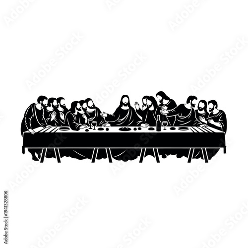 The Last Supper silhouette iconic religious artwork.