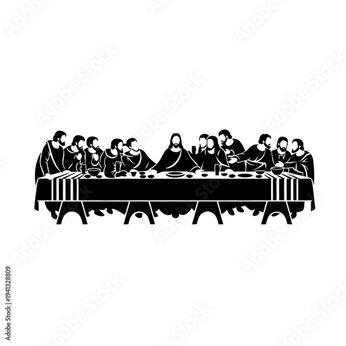 The Last Supper silhouette illustration.