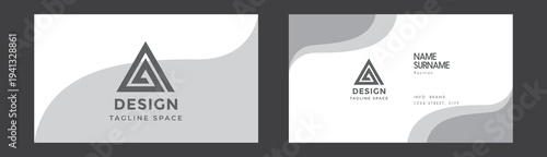 Simple Grey Business card design Print