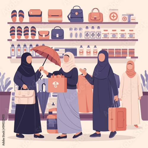 Woman consumer at the store during shopping