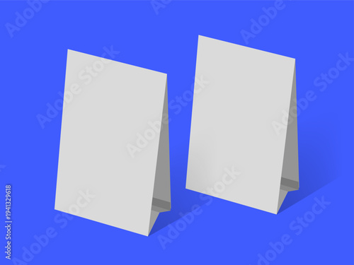 Table tent A4 mockup for showcasing products. Promotional setup for showcasing product or designs.