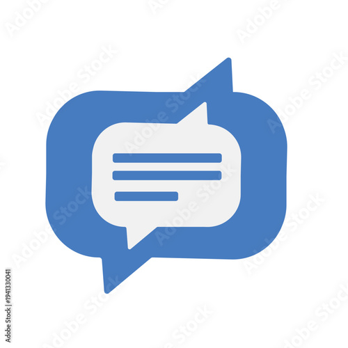 Simple blue speech bubble icon vector illustration, minimalist design for communication and messaging apps
