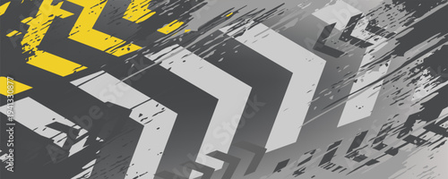 graphic racing line arrow yellow and grey goods for wallpaper backdrop wrapping decals Print