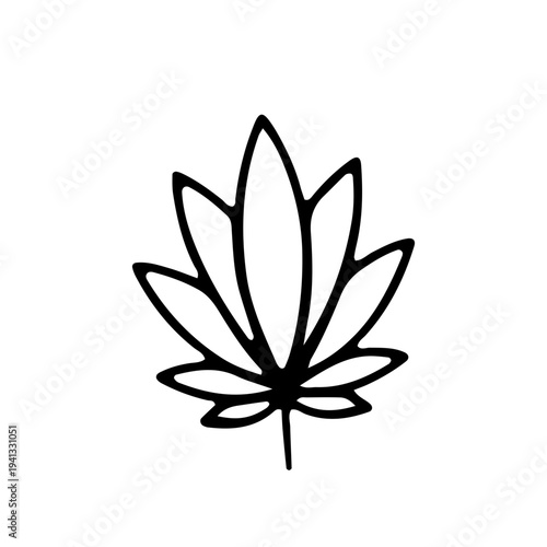 Doodle Cannabis Leaf Icon