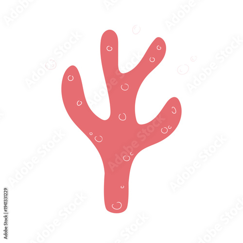 hand draw pink coral reef