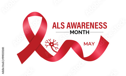 Design for the ALS Awareness Month banner. .Amyotrophic Lateral Sclerosis awareness campaign banner. Simple medical awareness Ribbon. Banner poster, flyer and background design template.