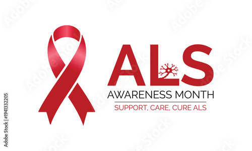 Design for the ALS Awareness Month banner. .Amyotrophic Lateral Sclerosis awareness campaign banner. Simple medical awareness Ribbon. Banner poster, flyer and background design template.