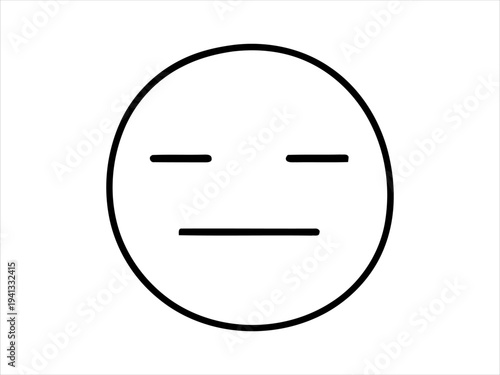 Neutral face emoticon representing a state of boredom or indifference